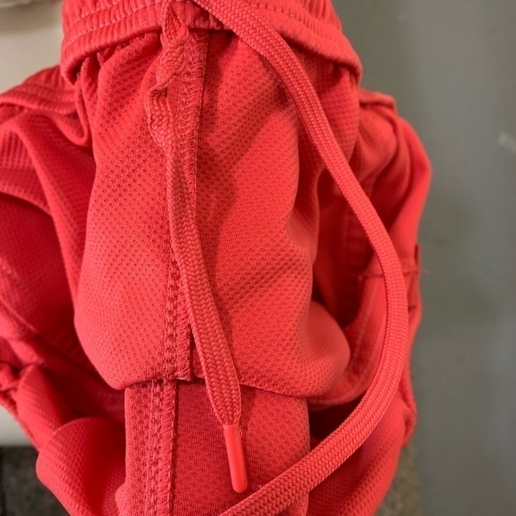 ADIDAS 3 Stripes Running Athletics Shorts Coral Red Elastic Drawstrings waist M - Picture 6 of 12